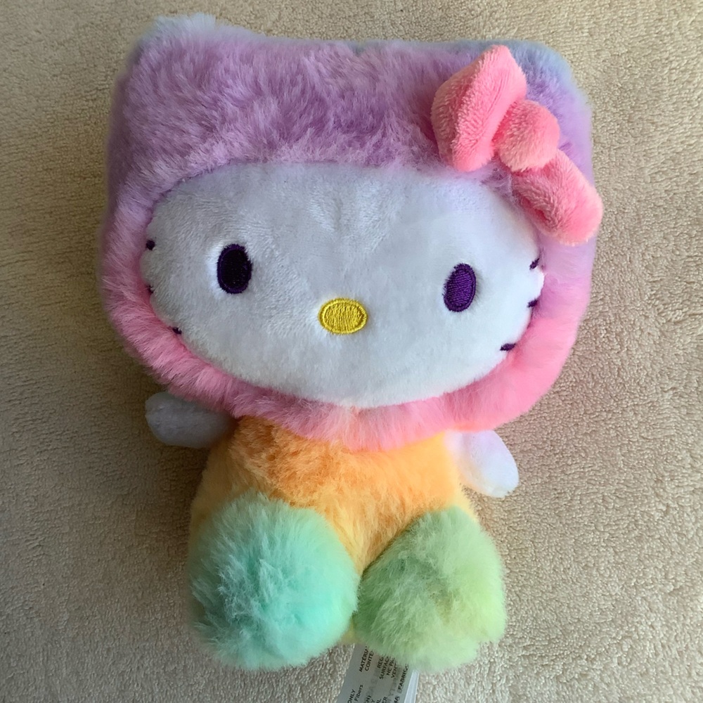Fiesta Plush Hello Kitty Rainbow Sherbet Stuffed Animal Toy 6 inch Toy